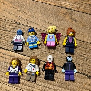 Lego Mini Figures Set with Purple and Blue Outfits